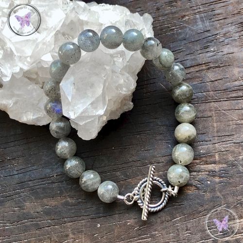 Labradorite Healing Bracelet With Silver Toggle Clasp